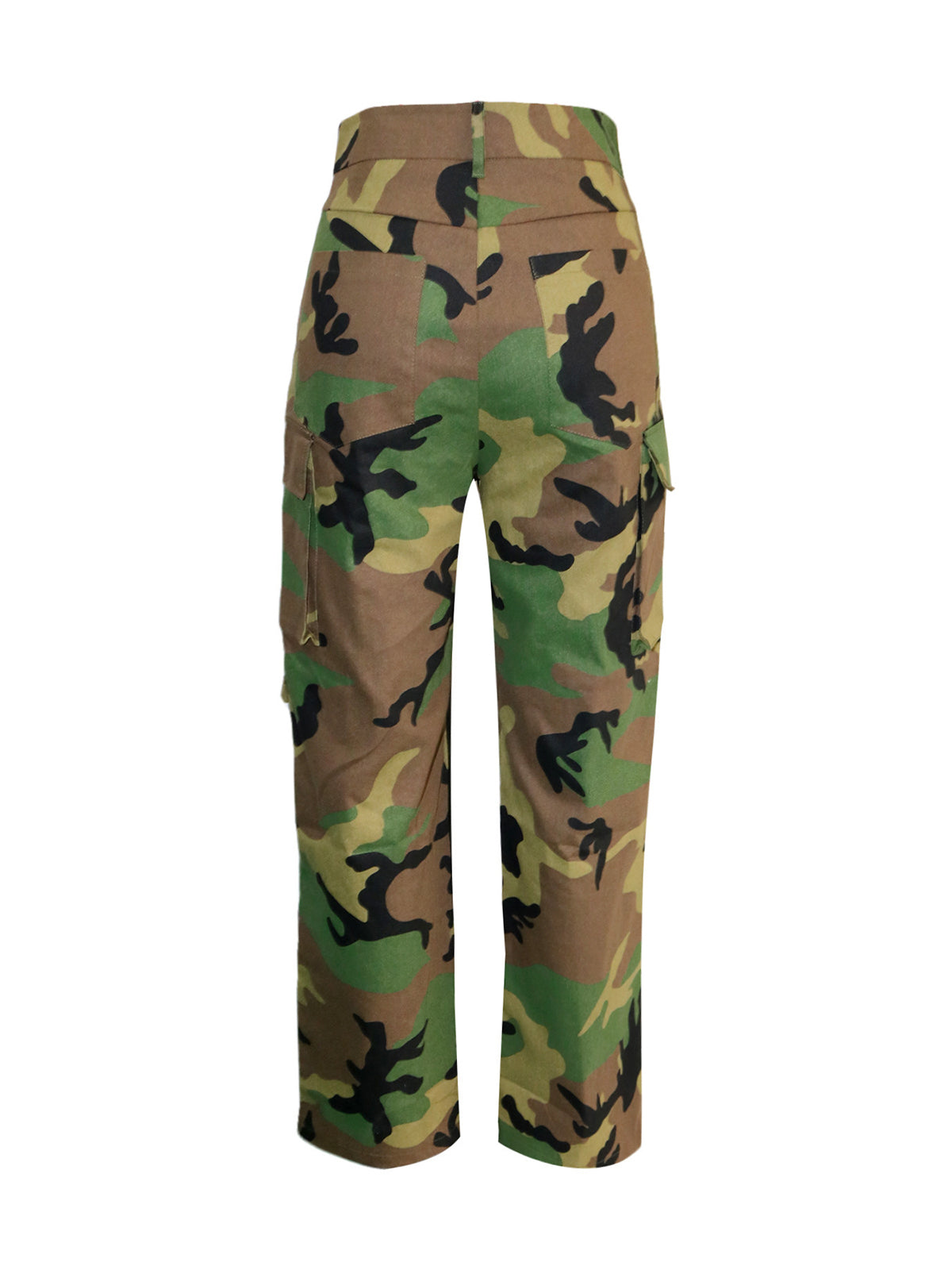 Camo Multi-Pocket Straight Cargo Pants