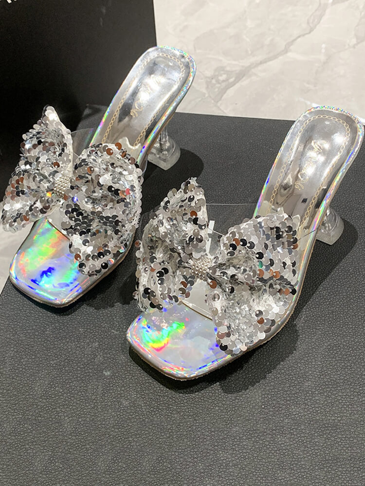 Sparkling Butterfly Bow High Heel Sandal