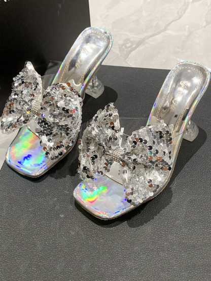 Sparkling Butterfly Bow High Heel Sandal