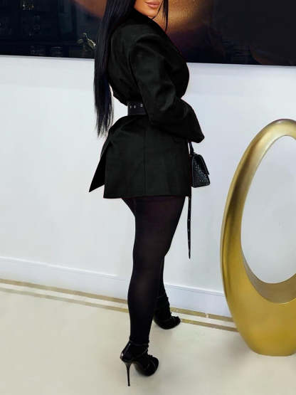 Belted Button Blazer Jacket