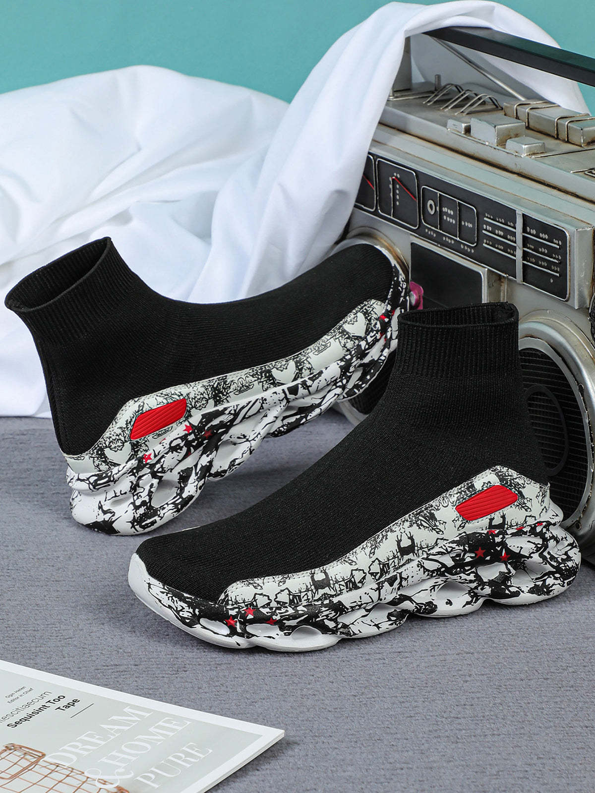 Plus Size Knit Slip-On Sock Sneakers