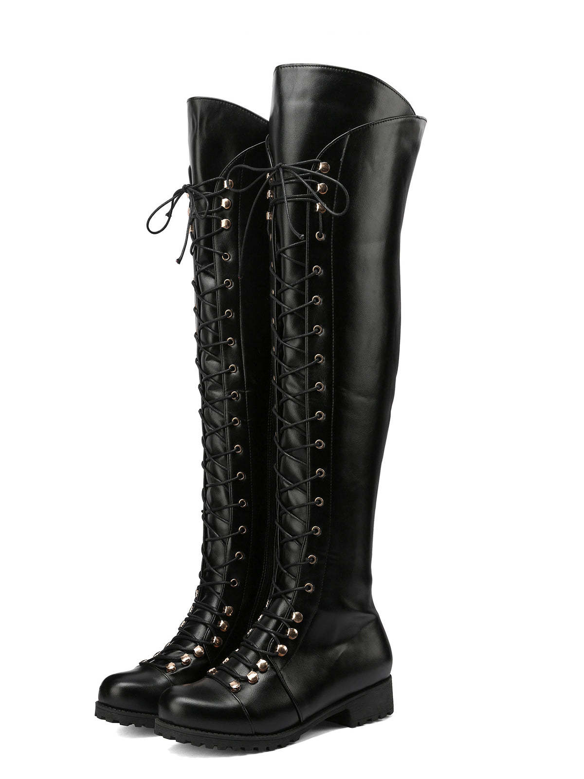 Lace-Up Over-the-Knee Riding Boots