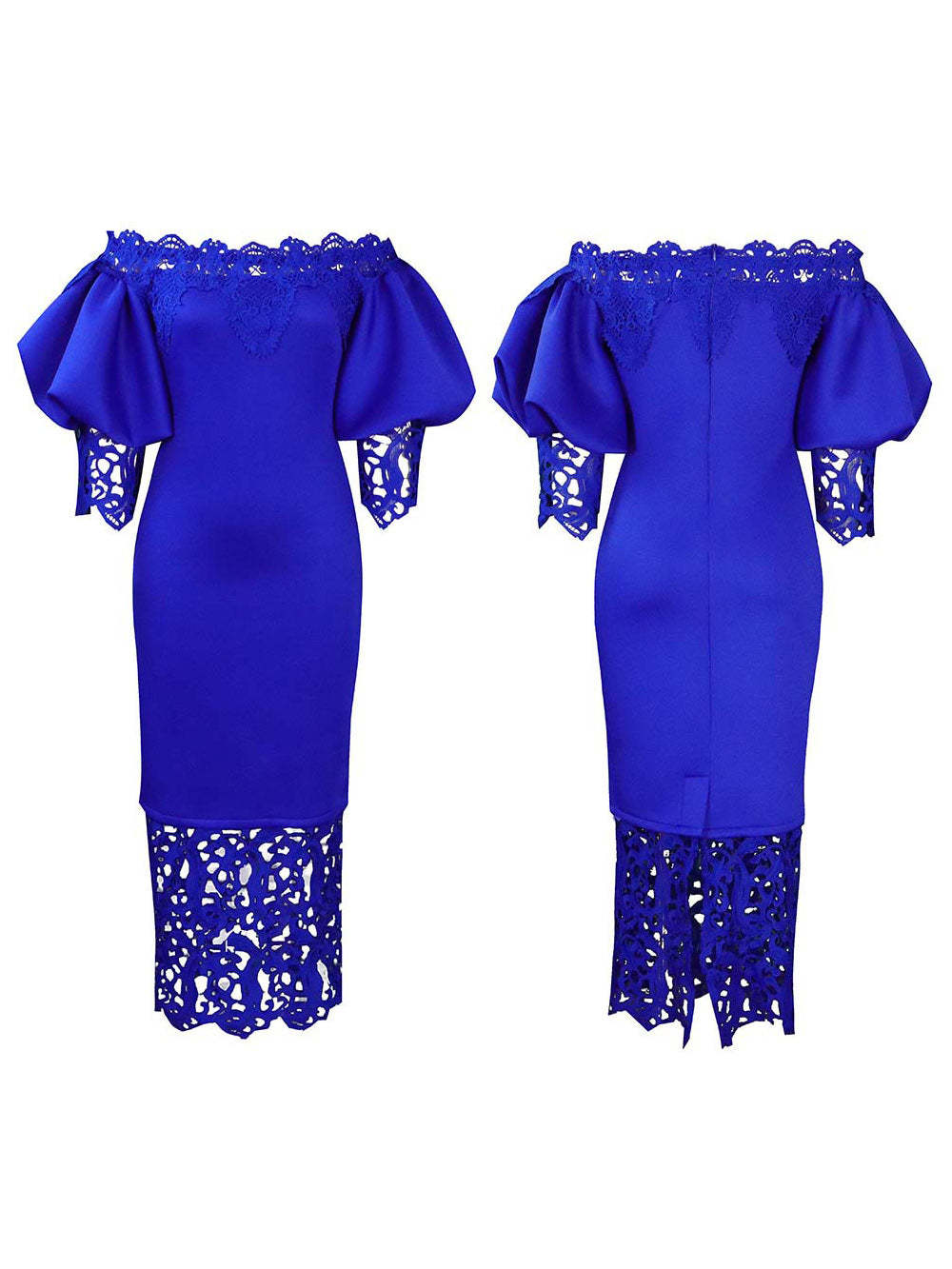 Plus Size Off Shoulder Lace Patchwork Dress