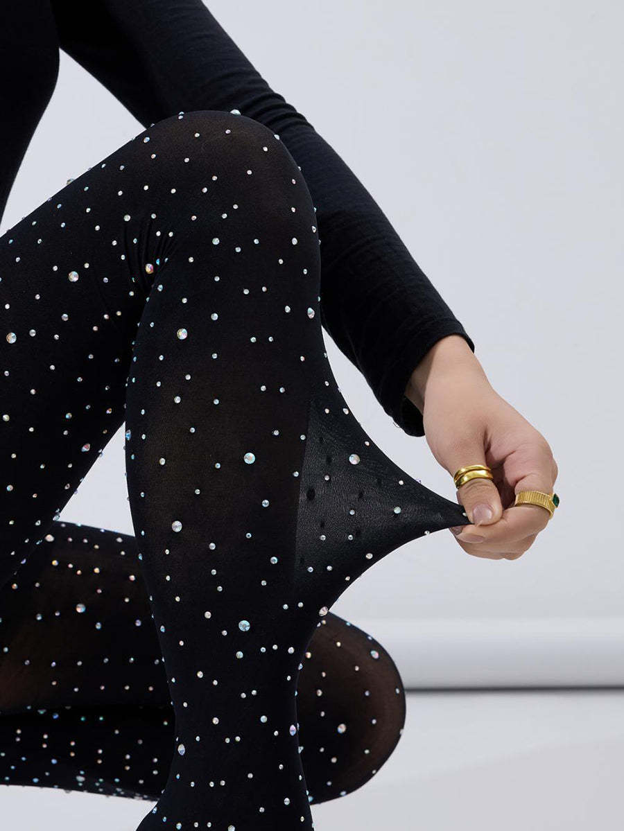 Rhinestone Stiletto Pointed Toe Pants Boots