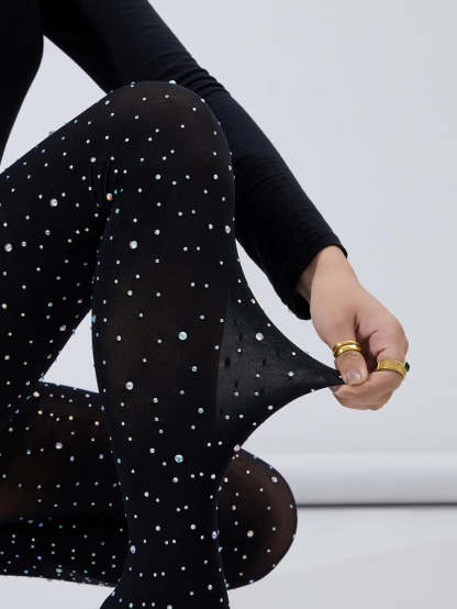 Rhinestone Stiletto Pointed Toe Pants Boots