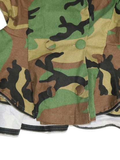 Camouflage Print Double Breasted Blazer Jacket