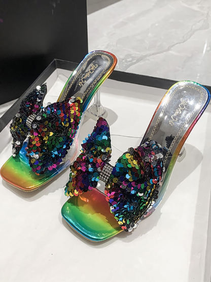 Sparkling Butterfly Bow High Heel Sandal