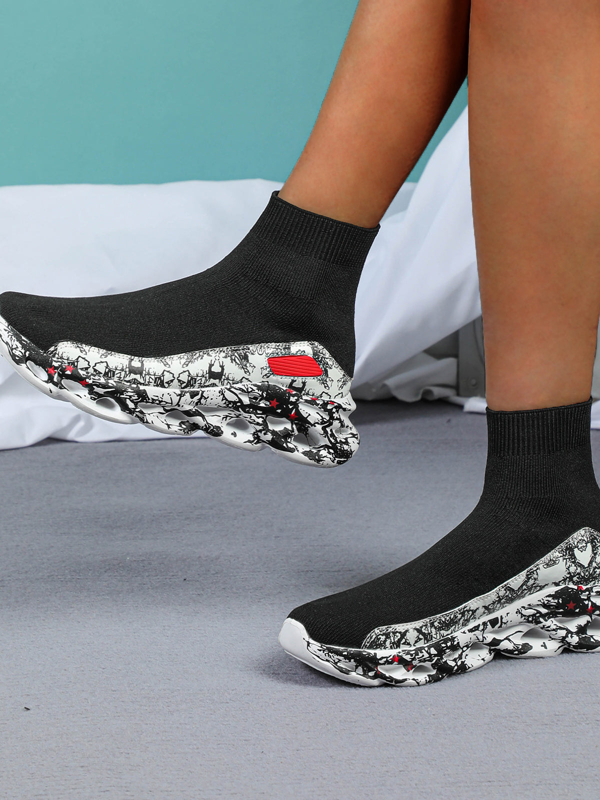 Plus Size Knit Slip-On Sock Sneakers