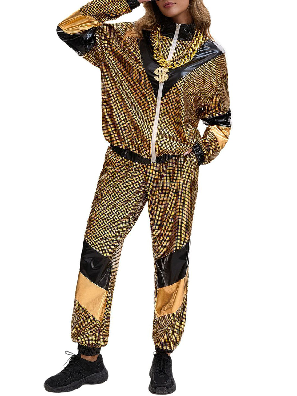 Halloween 80s Disco Glitter Jacket Pants Sets