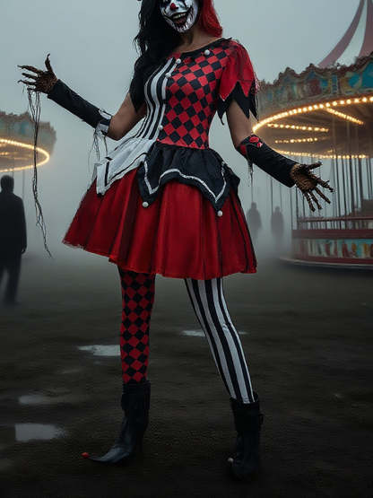 Halloween Costume Clown Cosplay Dress