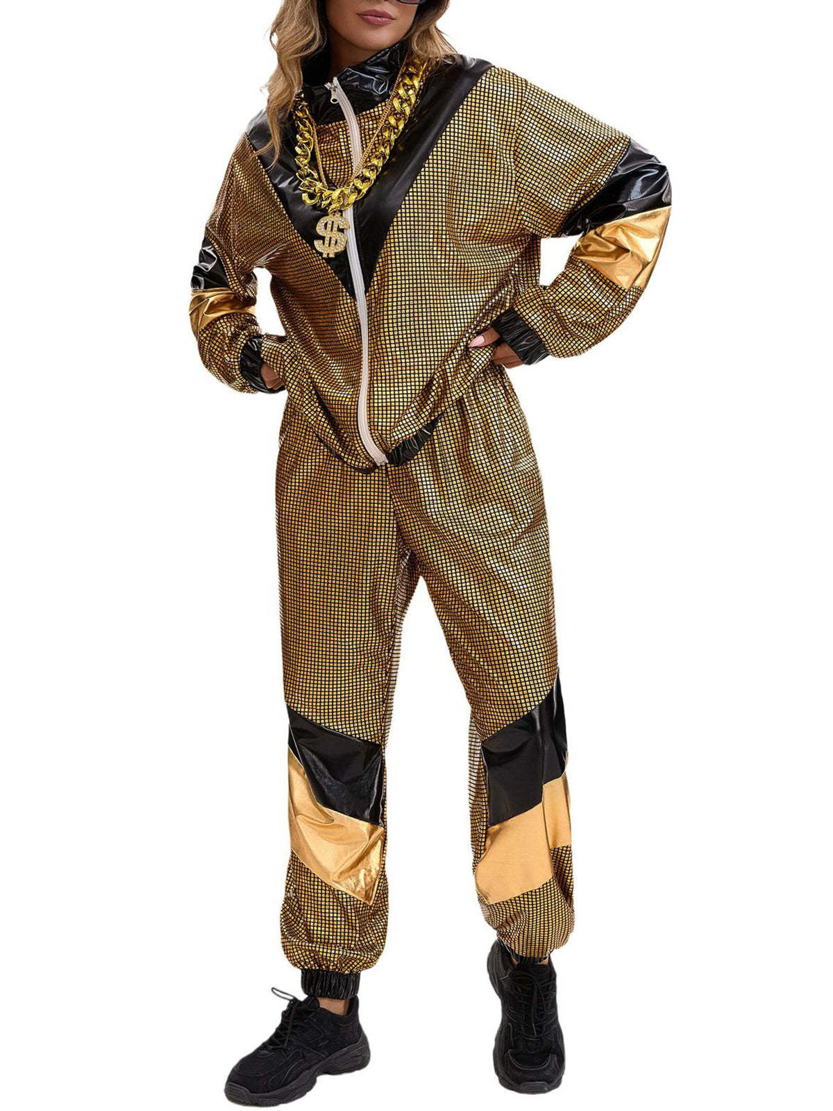 Halloween 80s Disco Glitter Jacket Pants Sets