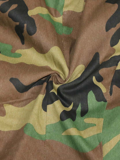 Camouflage Print Double Breasted Blazer Jacket