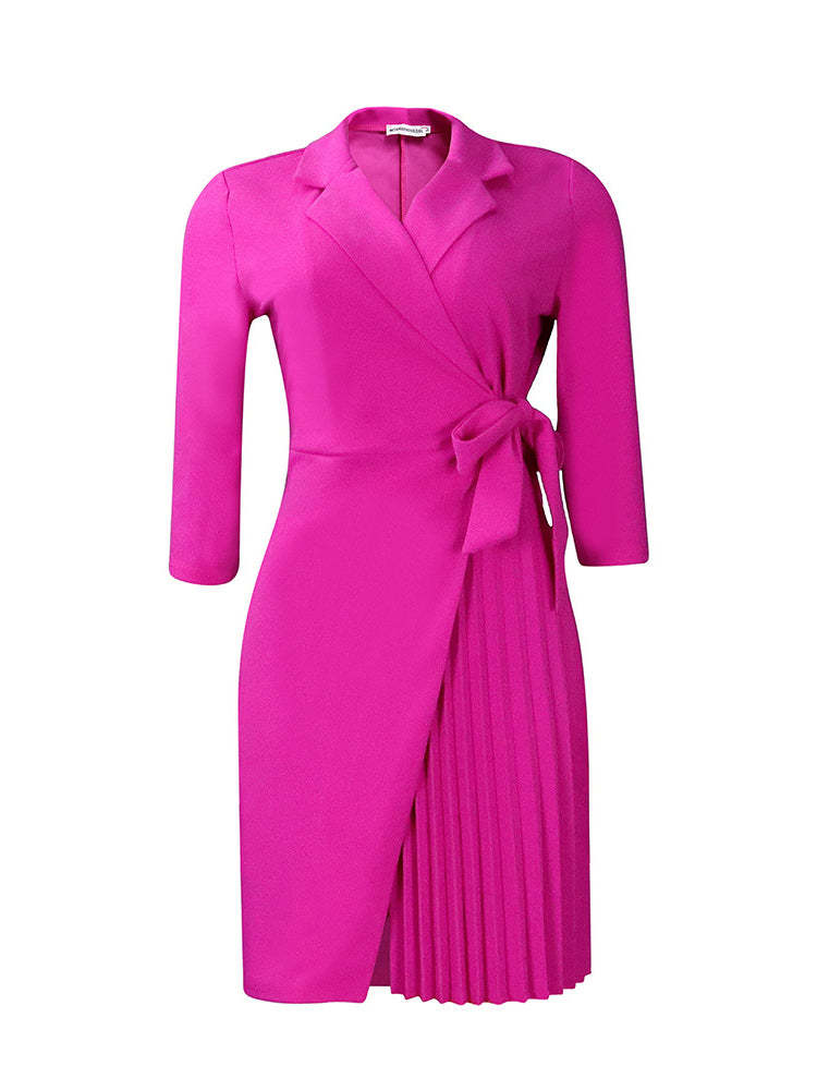 Tie Waist Pleated Midi Dress