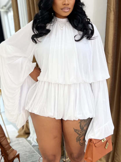 Ruffle Lantern Sleeve Top Shorts Set