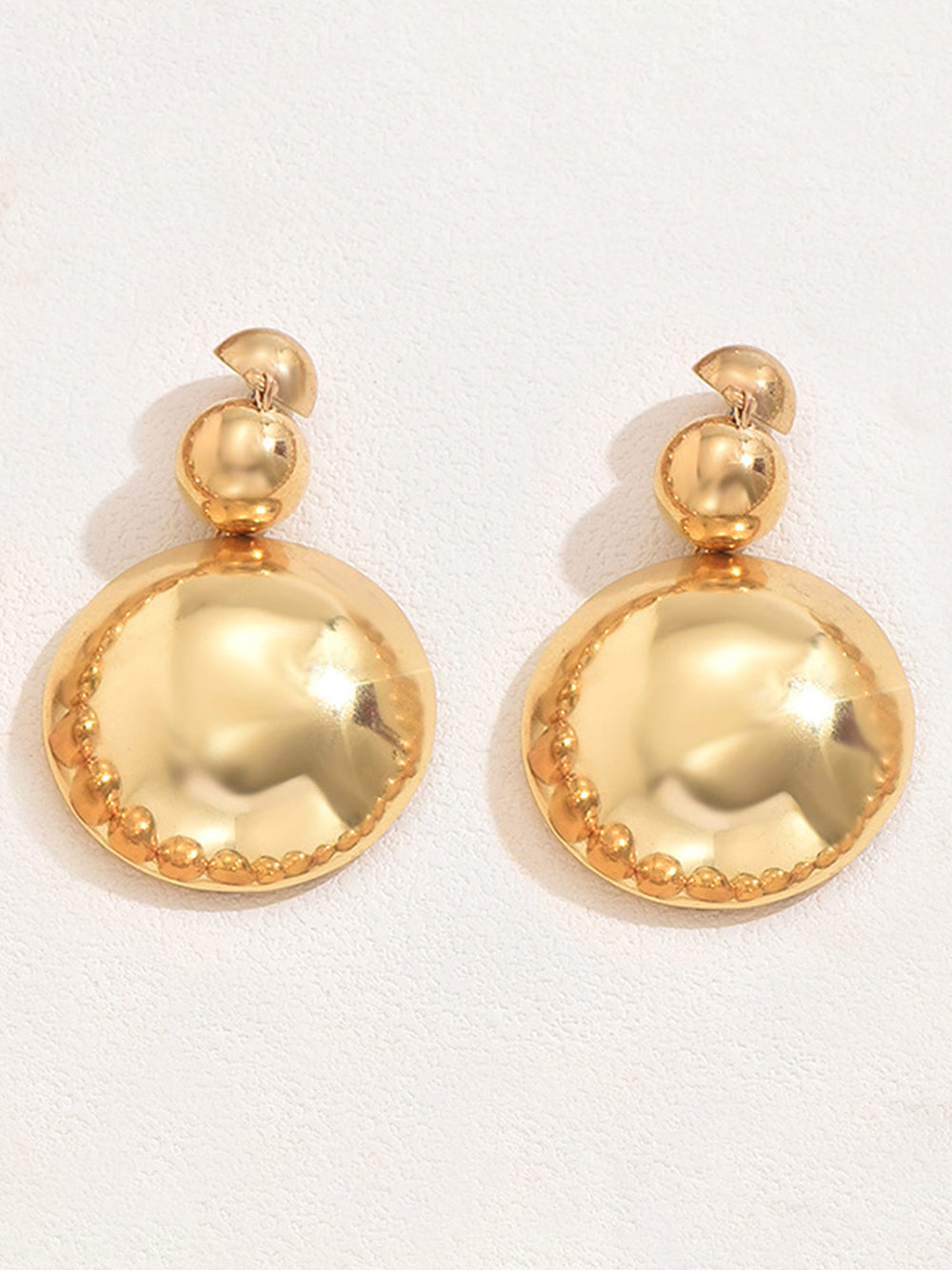 Metal Beaded Necklace Earrings Jewelry Set