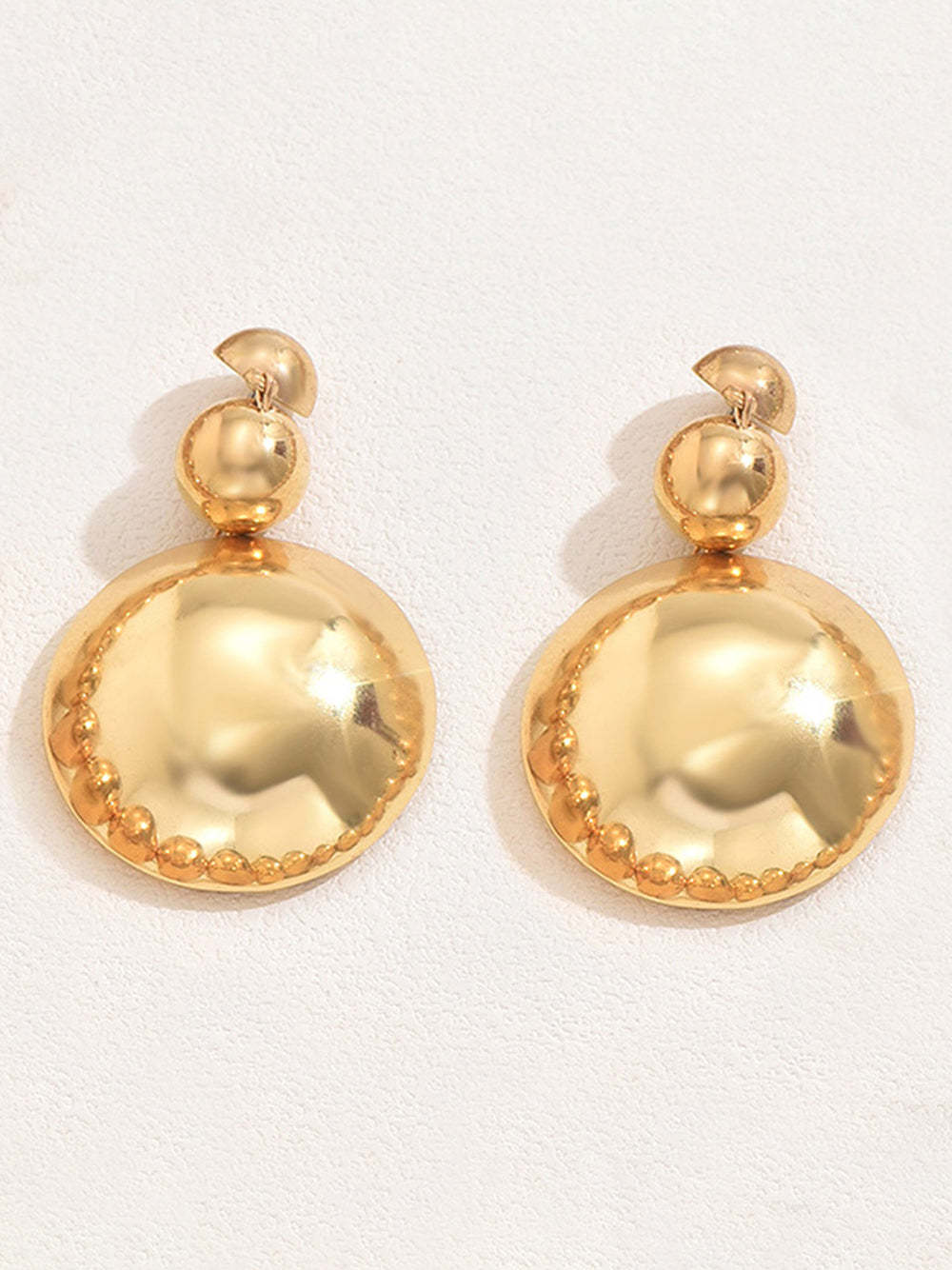 Metal Beaded Necklace Earrings Jewelry Set