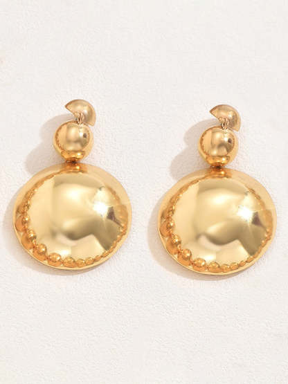 Metal Beaded Necklace Earrings Jewelry Set