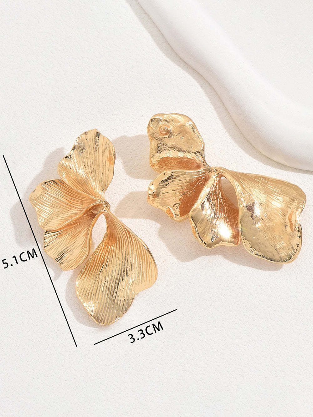 Metal Floral Petal Earrings
