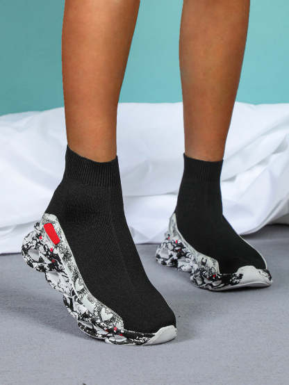 Plus Size Knit Slip-On Sock Sneakers