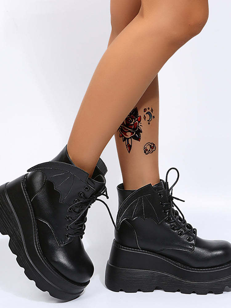 Halloween Bat Wing Platform Martin Boots