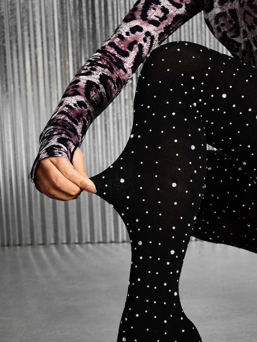 Rhinestone Stiletto Pointed Toe Pants Boots