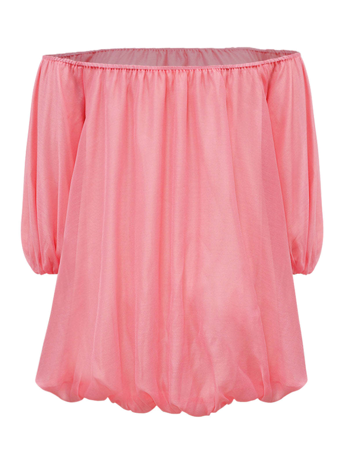 Plus Size Off Shoulder Puff Sleeve Dress