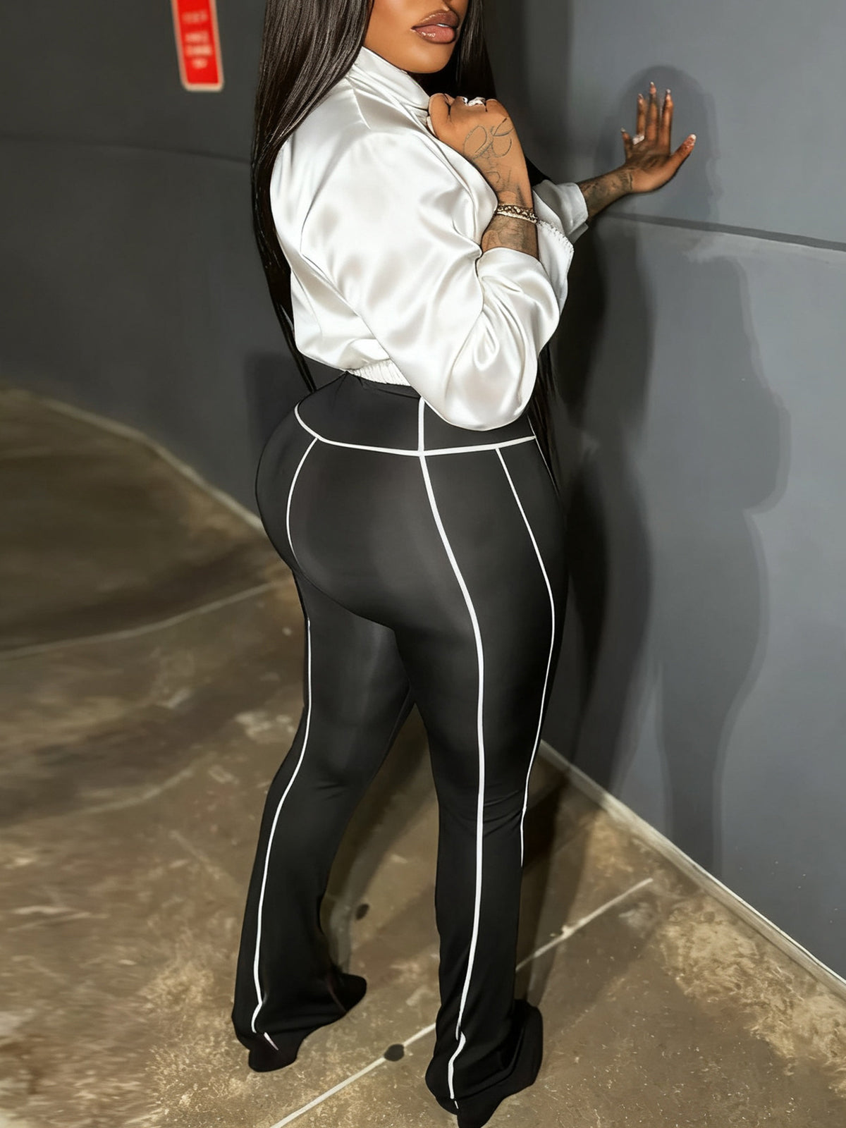 Zip-Up Cropped Jacket Leggings Set