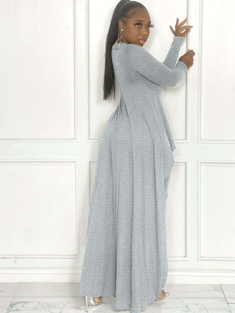 Irregular Top and Skinny Pants Two-Piece Set