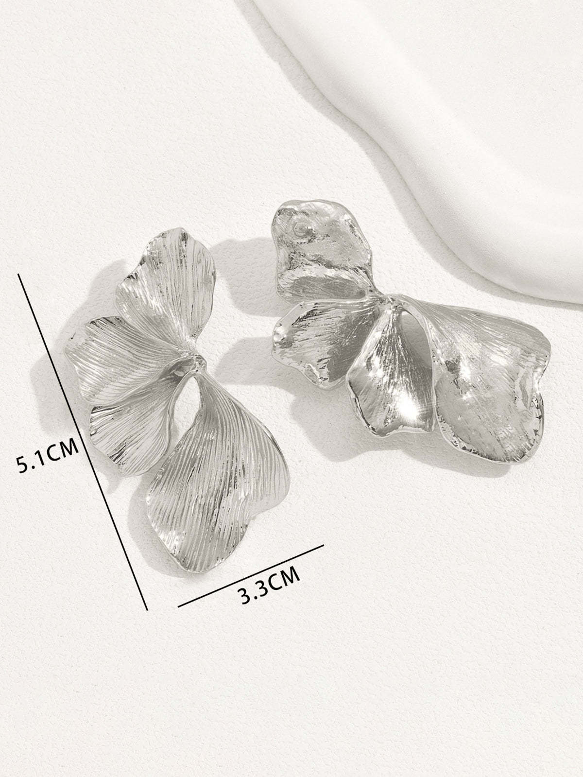 Metal Floral Petal Earrings