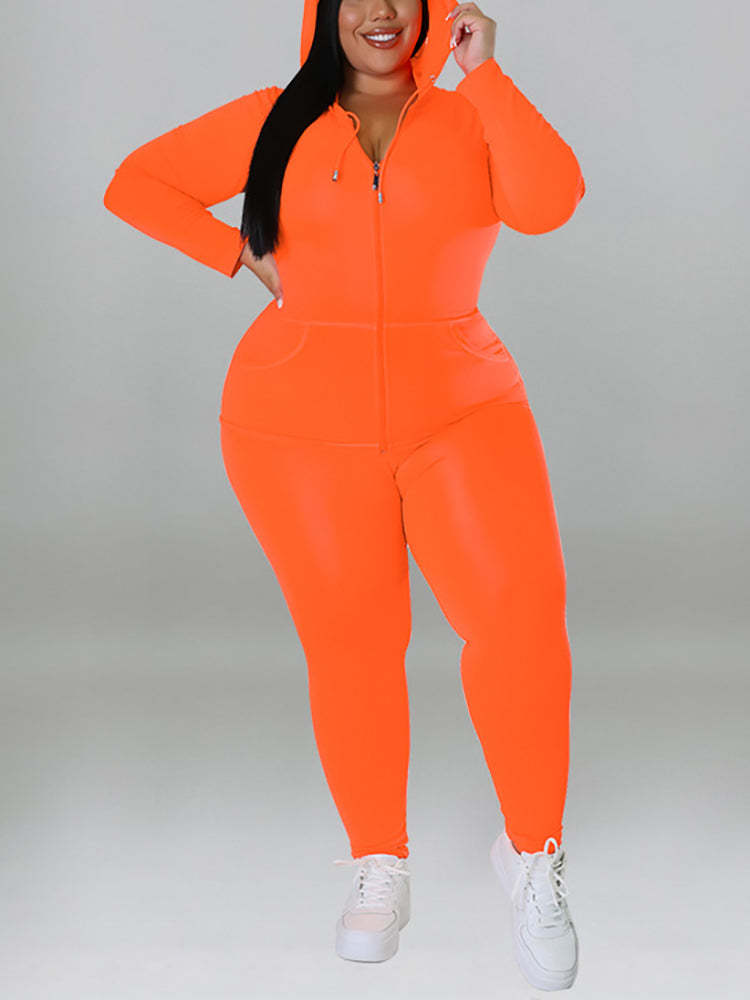 Solid Color Hoodie Pants Set