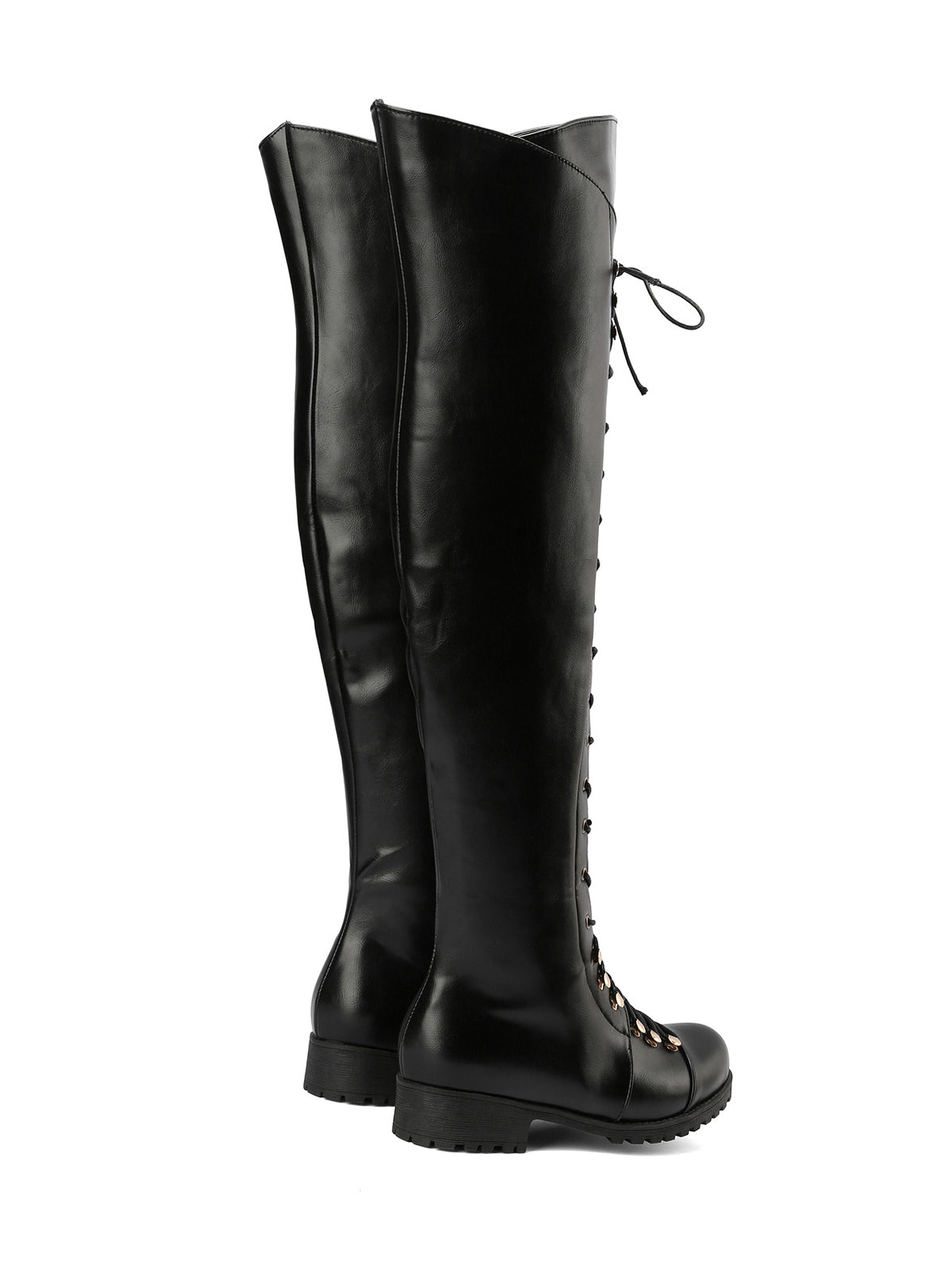 Lace-Up Over-the-Knee Riding Boots