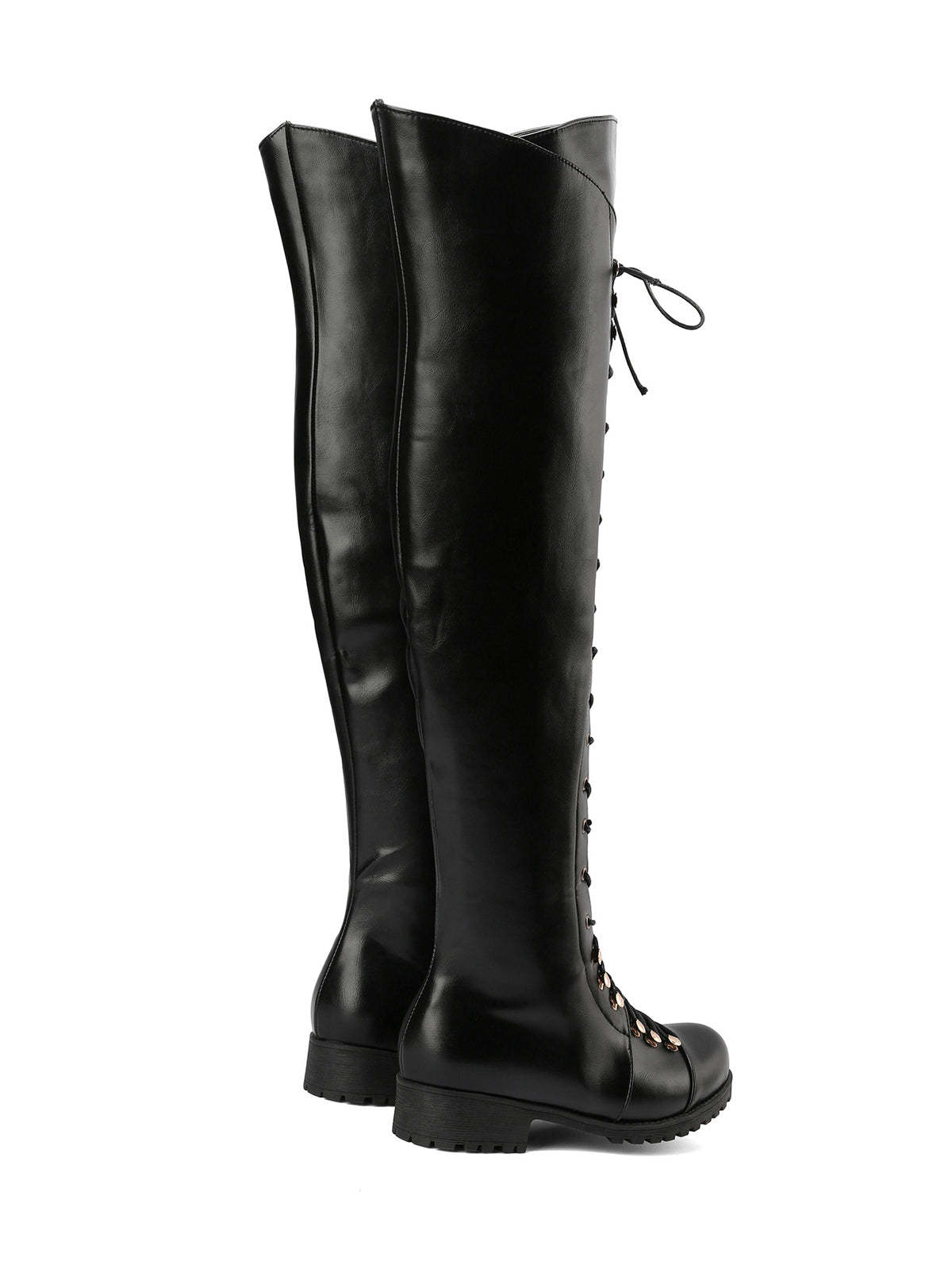 Lace-Up Over-the-Knee Riding Boots