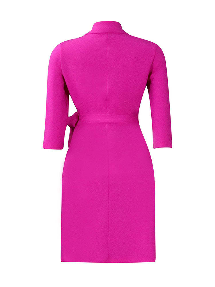 Tie Waist Pleated Midi Dress