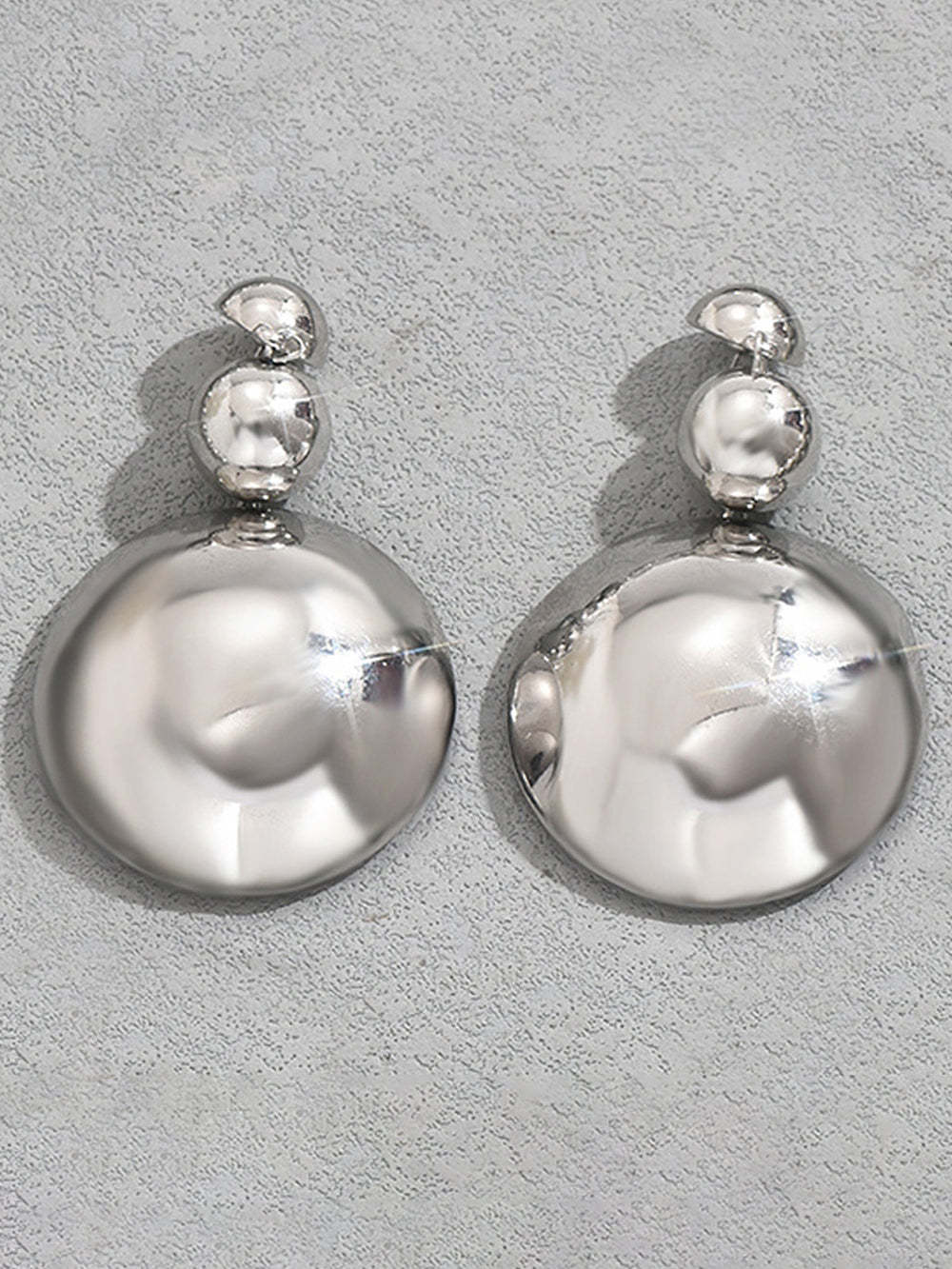 Metal Beaded Necklace Earrings Jewelry Set