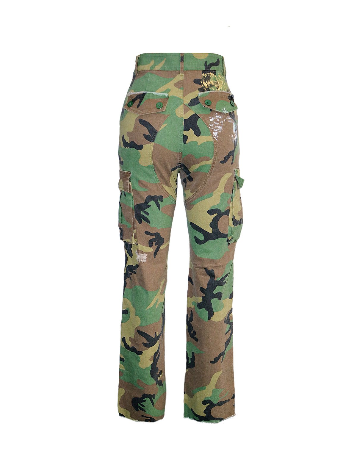 Camouflage Distressed Cargo Pants
