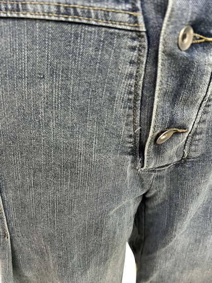 Sleeveless Button Denim Wide Leg Jumpsuit