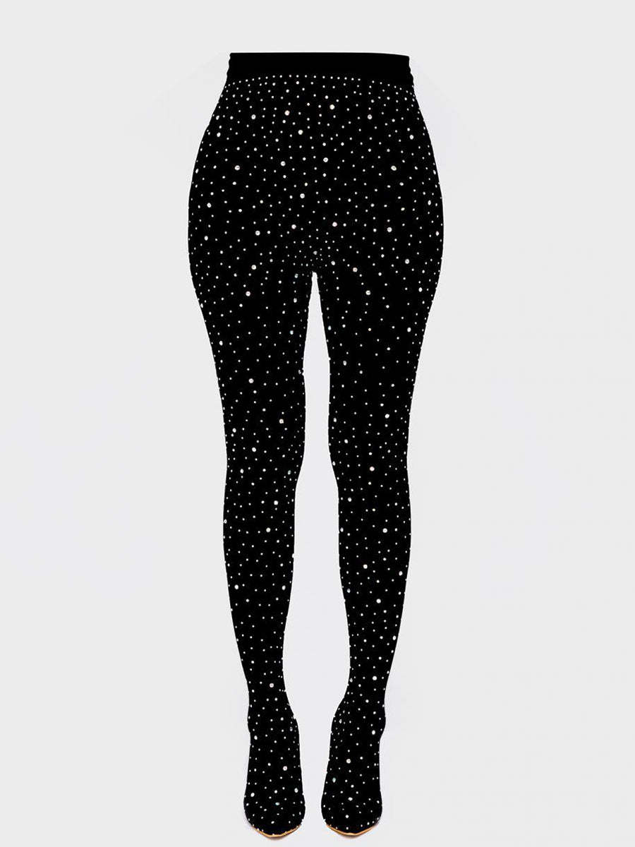 Rhinestone Stiletto Pointed Toe Pants Boots