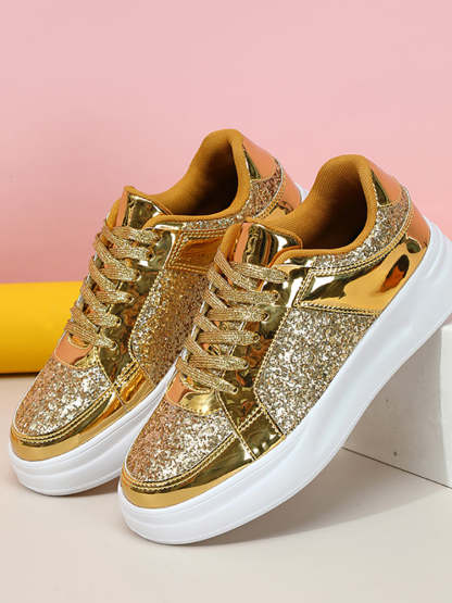 Sequin Platform Sneakers