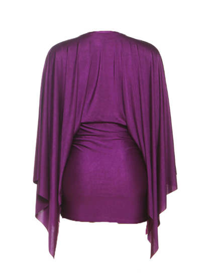 Draped Batwing Mini Dress