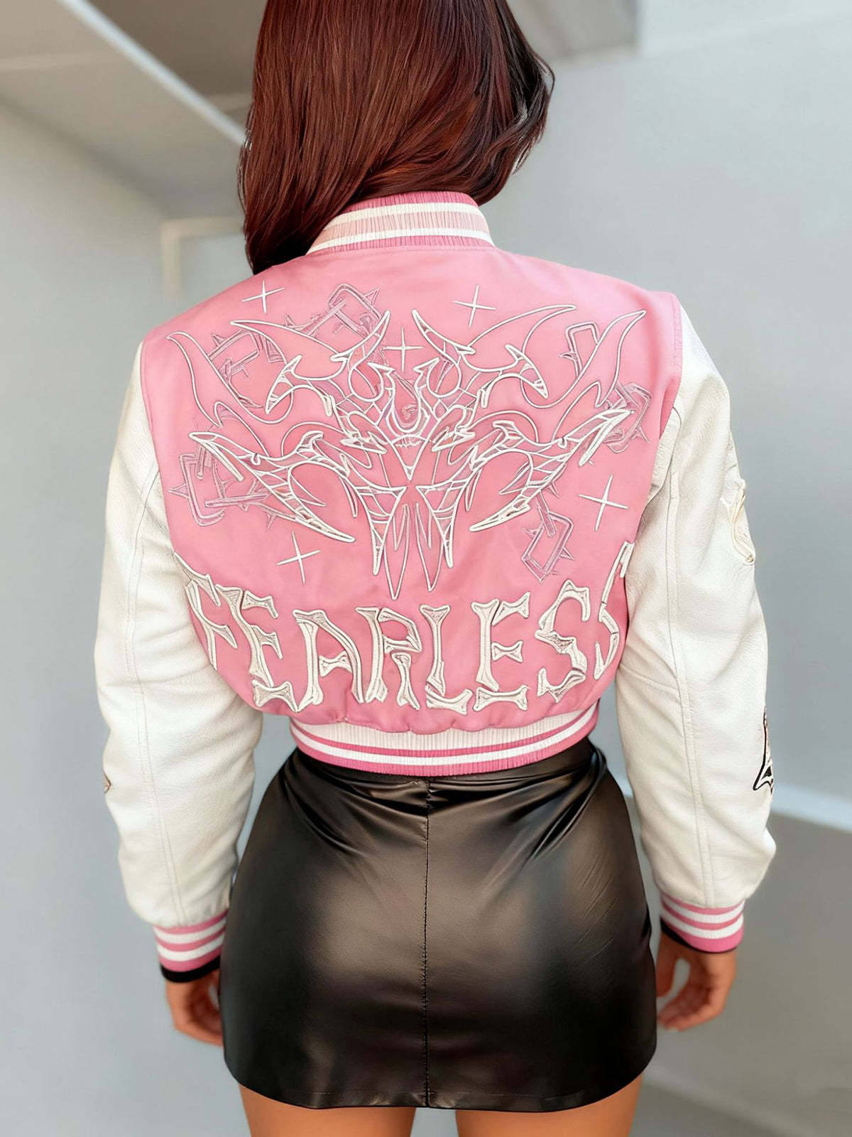 Print Double Layer Baseball Jacket