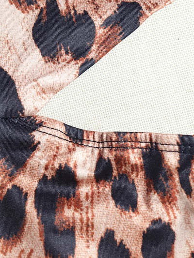 Asymmetrical Leopard Halter Neck Dress