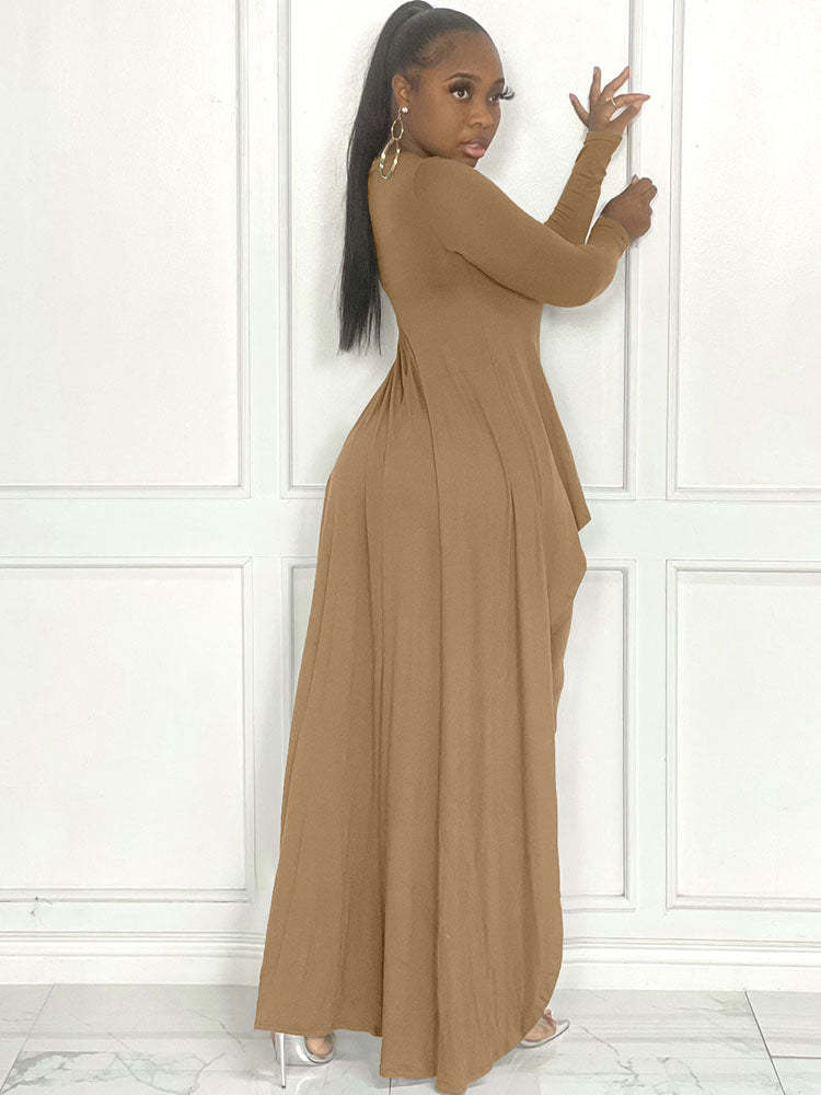 Irregular Top and Skinny Pants Two-Piece Set