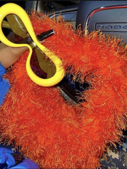 Candy Color Fluffy Fringe Mini Handbag