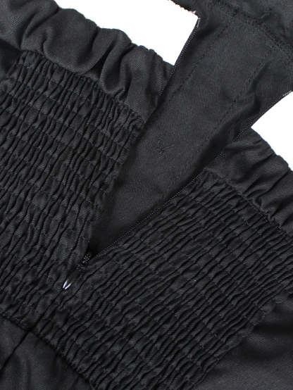 Strapless Button Front Belted A-Line Maxi Dress