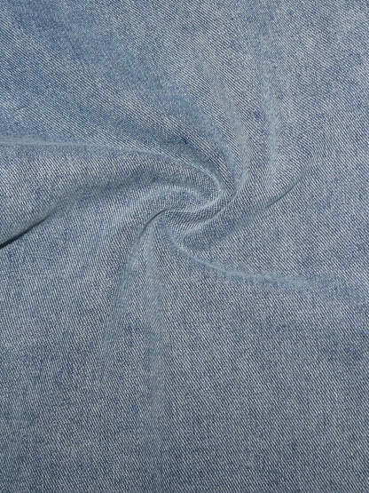 Asymmetrical Distressed Denim Capri Pants