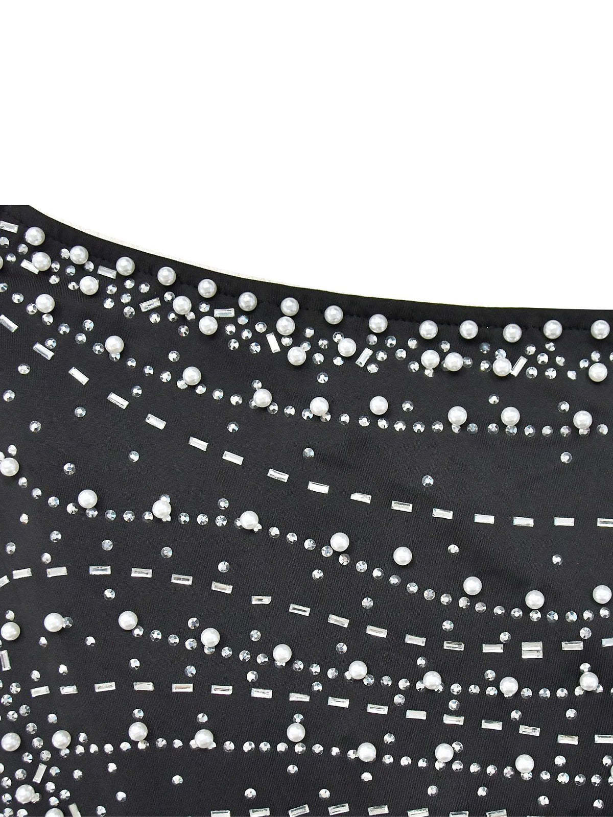 Rhinestone One-Shoulder Maxi Dress