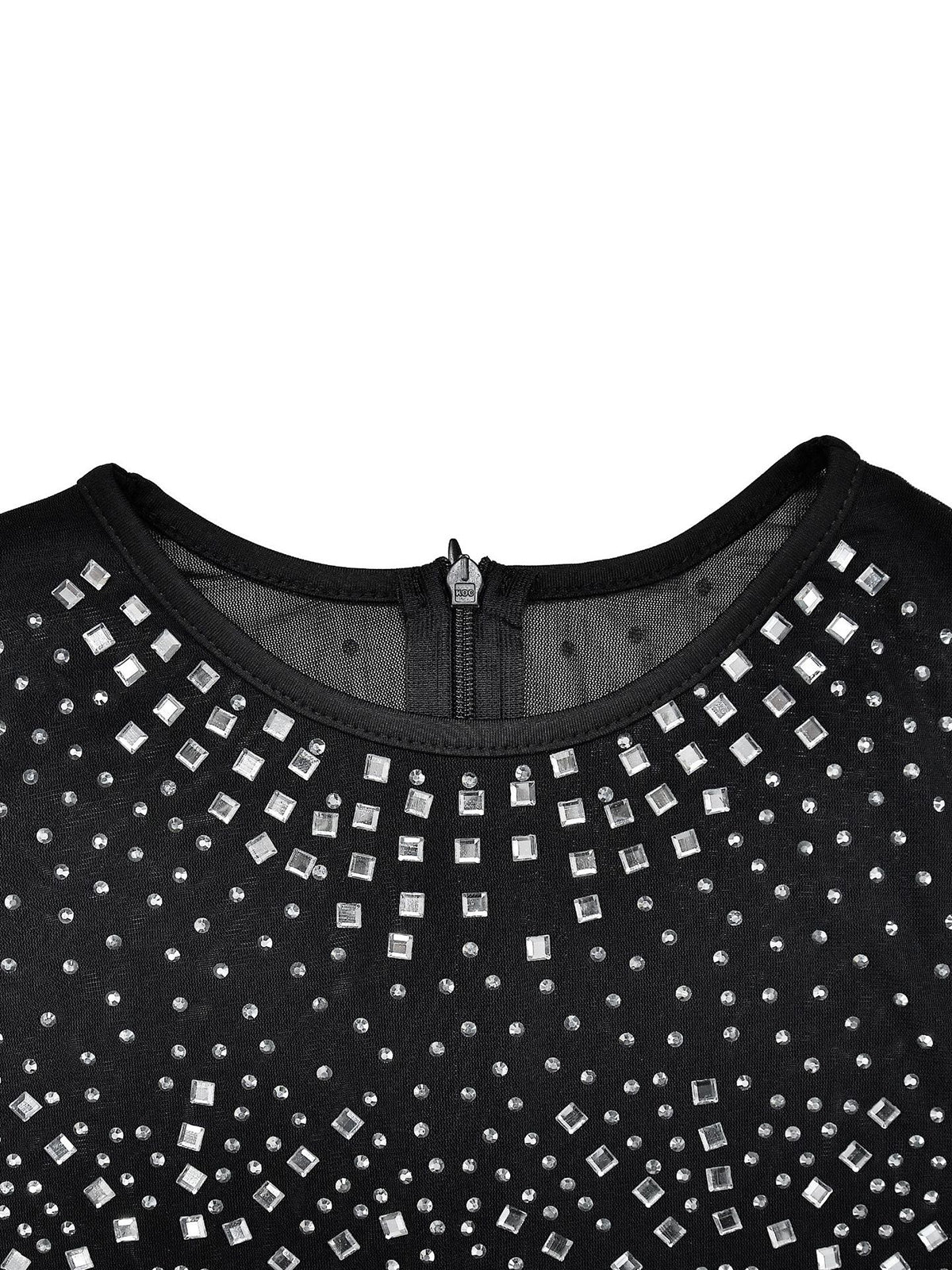 Mesh Rhinestone Sleeveless Maxi Dress