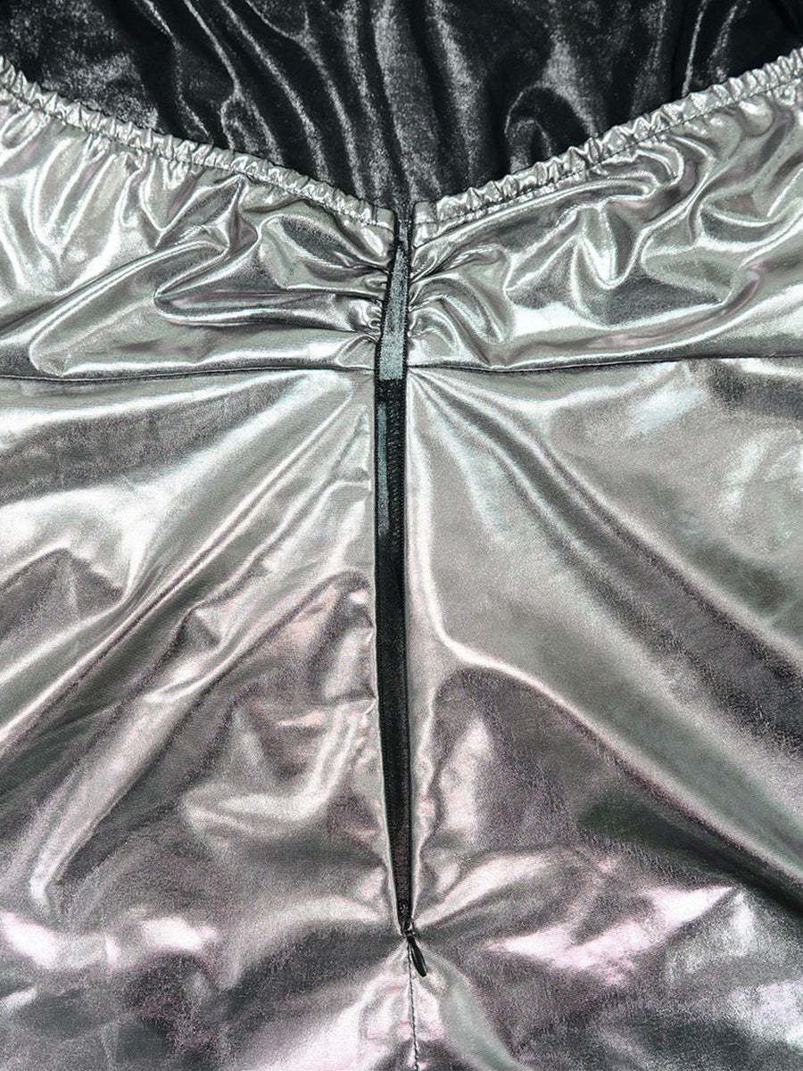 Glitter Halter Cowl Neck Backless Jumpsuit