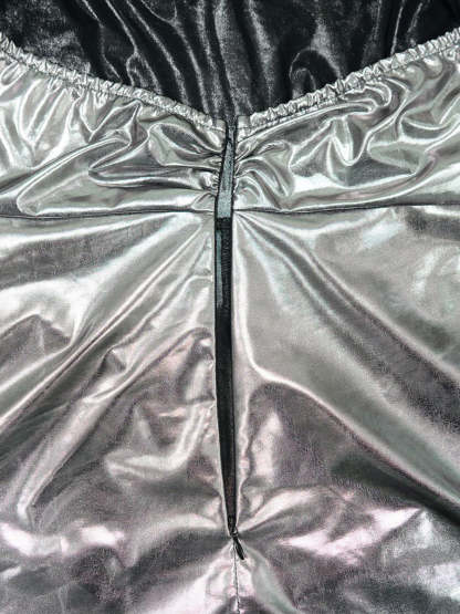 Glitter Halter Cowl Neck Backless Jumpsuit