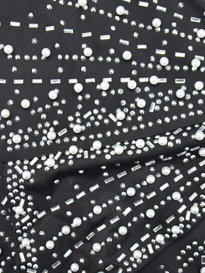 Rhinestone One-Shoulder Maxi Dress